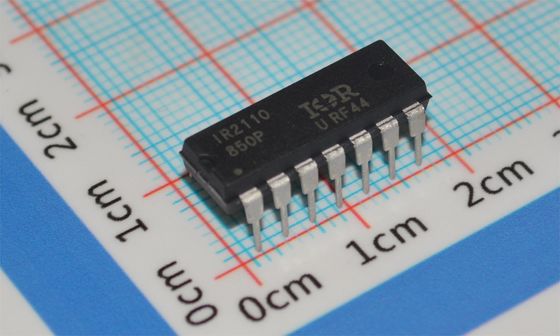 Интегральная схема IR2110PBF, драйвер верхнего и нижнего плеча, 600 В, пиковый ток 2 А, логика 10 В - 20 В, время нарастания 500 нс, корпус/упаковка 14-DIP (7,62 мм), от -40°C до +125°C