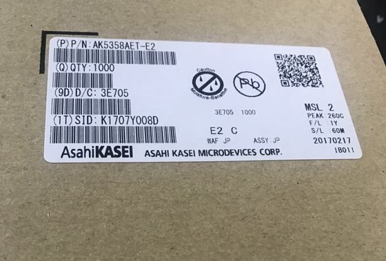 AK5358AET 24-бит 96kHz ADC 102dB SNR Низкая мощность, I2S Выход -40°C до +85°C Компактный 16-TSSOP