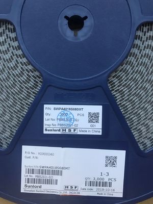 SWPA4018S680MT 68μH Индуктор питания 4x4.8mm 3.2A Sat Текущий 90mΩ DCR, -40°C~+125°C Металлическое сплавное ядро