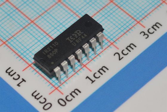 Интегральная схема IR2110PBF, драйвер верхнего и нижнего плеча, 600 В, пиковый ток 2 А, логика 10 В - 20 В, время нарастания 500 нс, корпус/упаковка 14-DIP (7,62 мм), от -40°C до +125°C