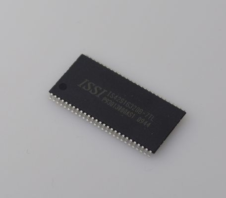IS42S16320B-7TL SDRAM, плотность 64 Мбит, скорость 166 МГц, напряжение питания 3,3 В, организация 16Mx16, интерфейс LVTTL, промышленный температурный диапазон (-40°C~85°C), компактный корпус TSOP-II, высокая надежность