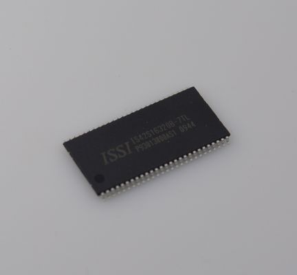 IS42S16320B-7TL SDRAM, плотность 64 Мбит, скорость 166 МГц, напряжение питания 3,3 В, организация 16Mx16, интерфейс LVTTL, промышленный температурный диапазон (-40°C~85°C), компактный корпус TSOP-II, высокая надежность