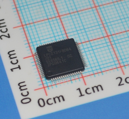LPC2131FBD64/01,15 ARM7 MCU 32-битный RISC Core 64KB Flash 16KB RAM 60MHz Скорость USB 2.0 2x UART 64-LQFP -40°C до +85°C Промышленный класс