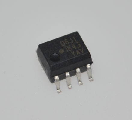 Ультракомпактный HCPL-0631-500E, высокий CMR, 3,5 кВ/мкс, изоляция 10 кВ/мкс, низкий ток 1 мА, высокая температура 110°C, изоляция 5 кВ, высокая скорость 1 МБод, широкий Vcc 2,7-5,5 В, корпус SOIC-8