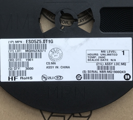 Защитите высокоскоростные линии передачи данных с помощью ESD5Z3.3T1G 3.3V однонаправленного зажима с чрезвычайно низкой емкостью и реакцией менее наносекунды в миниатюрном пакете SOD-523