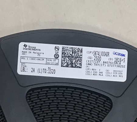 SN74LV00ADR 4-канальный 2-входовый NAND-логический элемент с широким диапазоном питания 2 В - 5,5 В, скорость 8 нс, технология КМОП с низким энергопотреблением, высокая помехоустойчивость, стандартный корпус SOIC-14