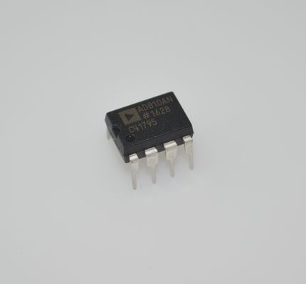 AD810ANZ Высокоскоростной операционный усилитель с обратной связью по току 300 МГц, скорость нарастания 2000 В/мкс, низкая погрешность дифференциального усиления/фазы 0,02%/0,02°, стабилен при больших емкостных нагрузках для профессиональных видео- и радиочастотных систем