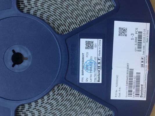 SWPA4018S680MT 68μH Индуктор мощности с 20% толерантностью 4018 Размер 1.24A Присоединенный ток 1.15A Температурный подъем тока Защищенная конструкция -40°C до 125°C Диапазон RoHS Соответствующая лента и катушка