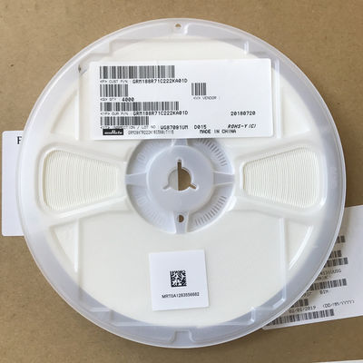 GRM188R71C222KA01D 2,2 нФ керамический конденсатор MLCC, номинальное напряжение 16 В, диэлектрик X7R, корпус 0603, допуск 10%, стабильная работа на высоких частотах, идеально подходит для фильтрующих и резонансных цепей