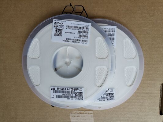 Компактный 0603 MLCC 0.1μF (104) Капацитат 5.9V Ориентировочная Ультранизкая ESR/ESL Высокочастотная производительность Стабильный Y5V Диэлектрический миниатюрный размер Идеально подходит для разъединения и фильтрации в плотных печатных пластинках