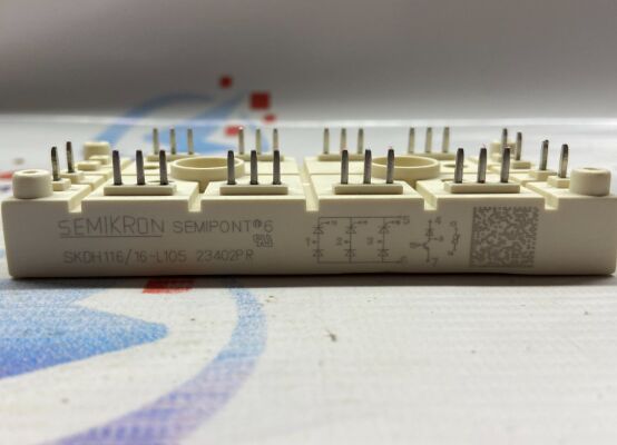 SKDH116/16-L105 1600V 116A IGBT Модуль 3-фазный мост Повышающий/понижающий преобразователь Интегрированный NTC Высокий пусковой ток 950А Корпус SEMIPONT6 Пресс-ин пин Сертификация UL для ИБП и приводов