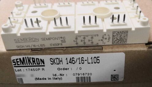SKDH116/16-L105 1600V 116A IGBT Модуль 3-фазный мост Повышающий/понижающий преобразователь Интегрированный NTC Высокий пусковой ток 950А Корпус SEMIPONT6 Пресс-ин пин Сертификация UL для ИБП и приводов