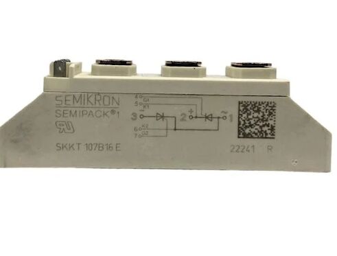 SKKT107B16E 1600V 107A Модуль двойного тиристора Низкий VF 1.35V 2.4kA Напряжение AlN Керамические контактные устройства для базового давления SEMIPACK1 Изолированный UL Сертификат для мягких стартеров и приводов